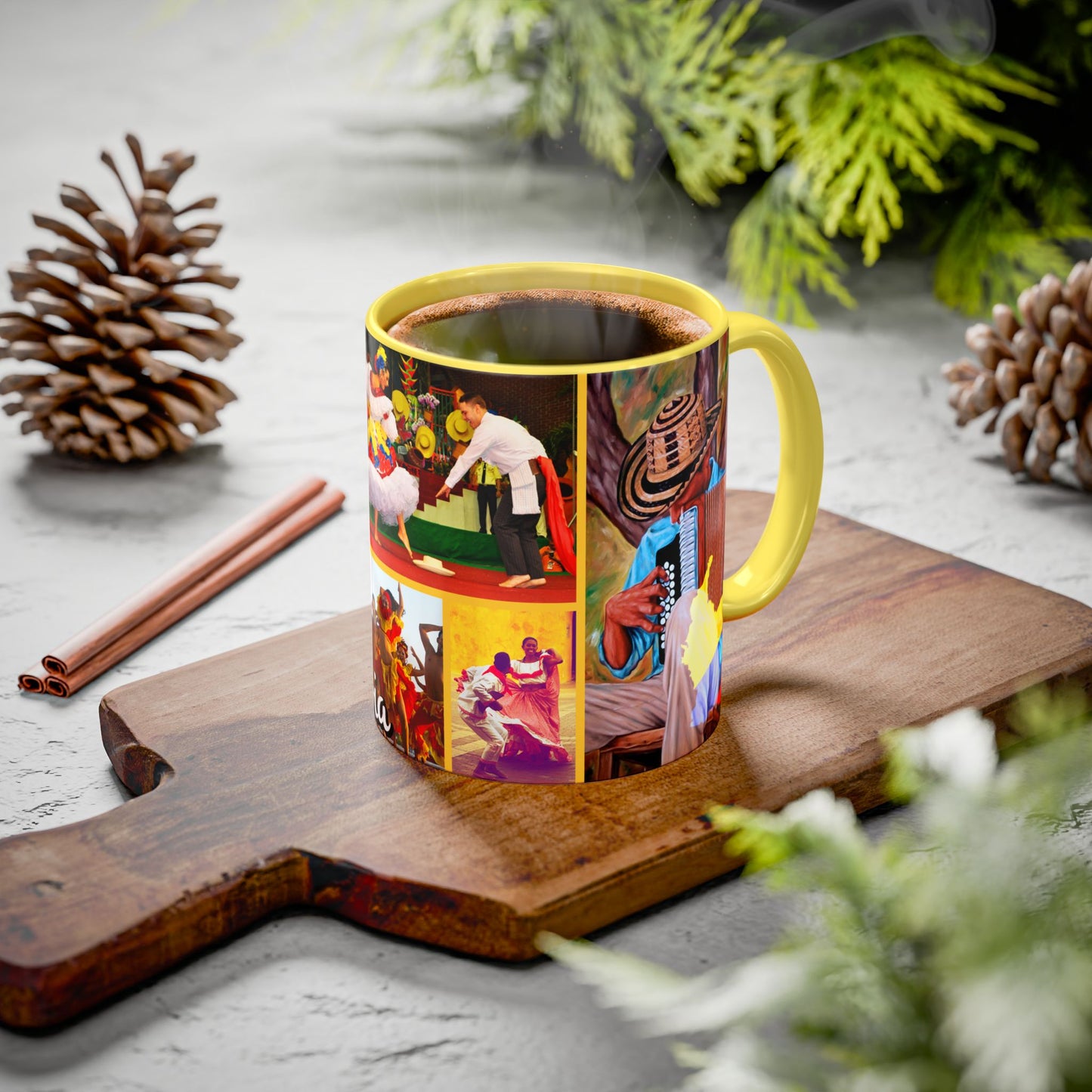 Colorful Colombian Art Mugs, Coffee Cup, Unique Gift, Vibrant Design, Home Decor, Cultural Celebrations