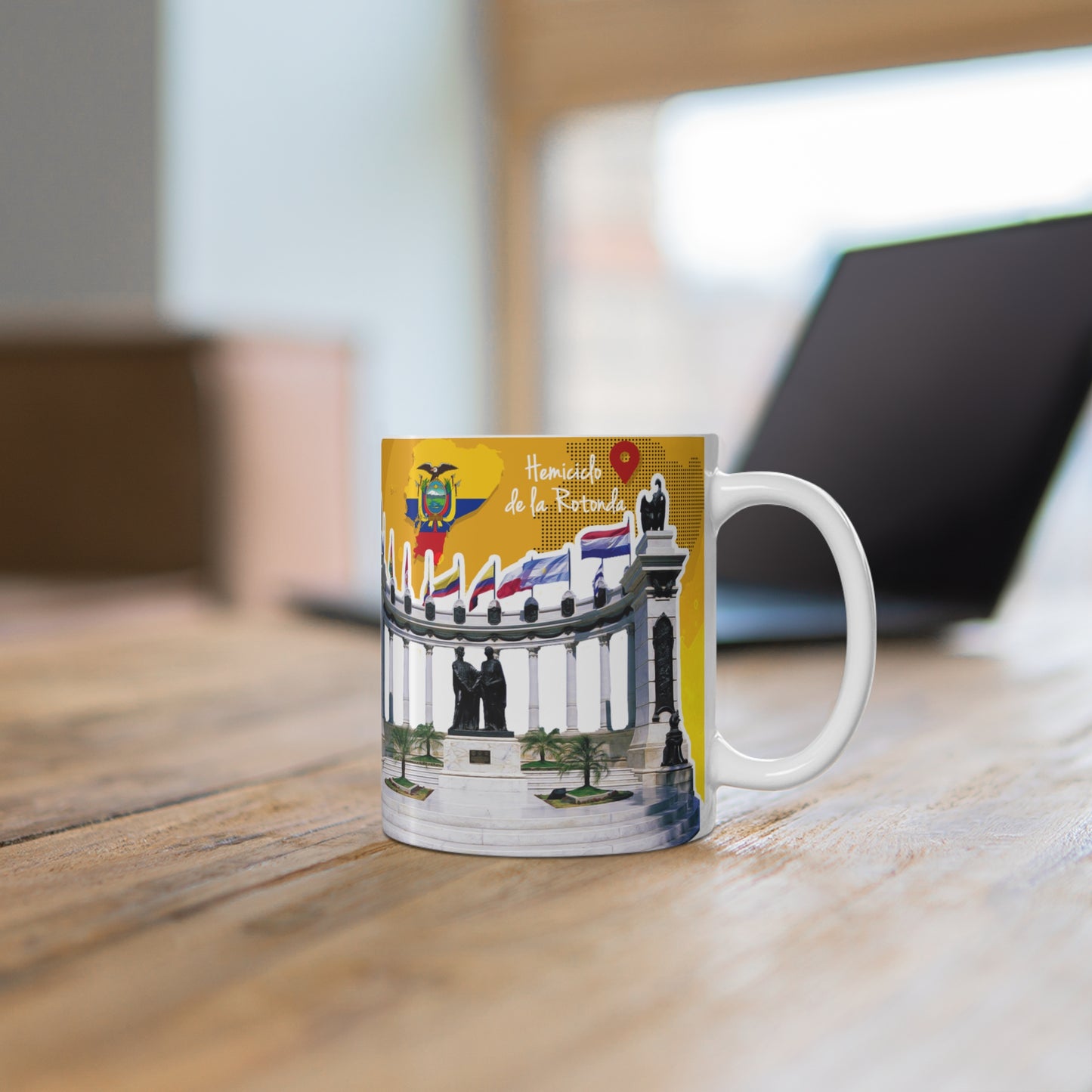 Ecuadorian Cityscape Mug, Travel Gift, Coffee Lover's Cup, Souvenir Drinkware, Geographical Artwork, Taza Ecuador