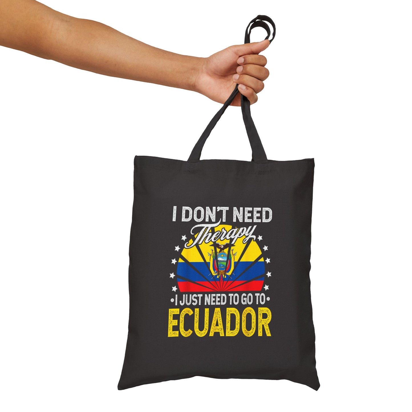Ecuador Therapy Quote Tote Bag, Cute Tote for Travel Lovers, Eco-Friendly Shopping Tote, Gift for Wanderlust Friends, Funny Canvas Bag