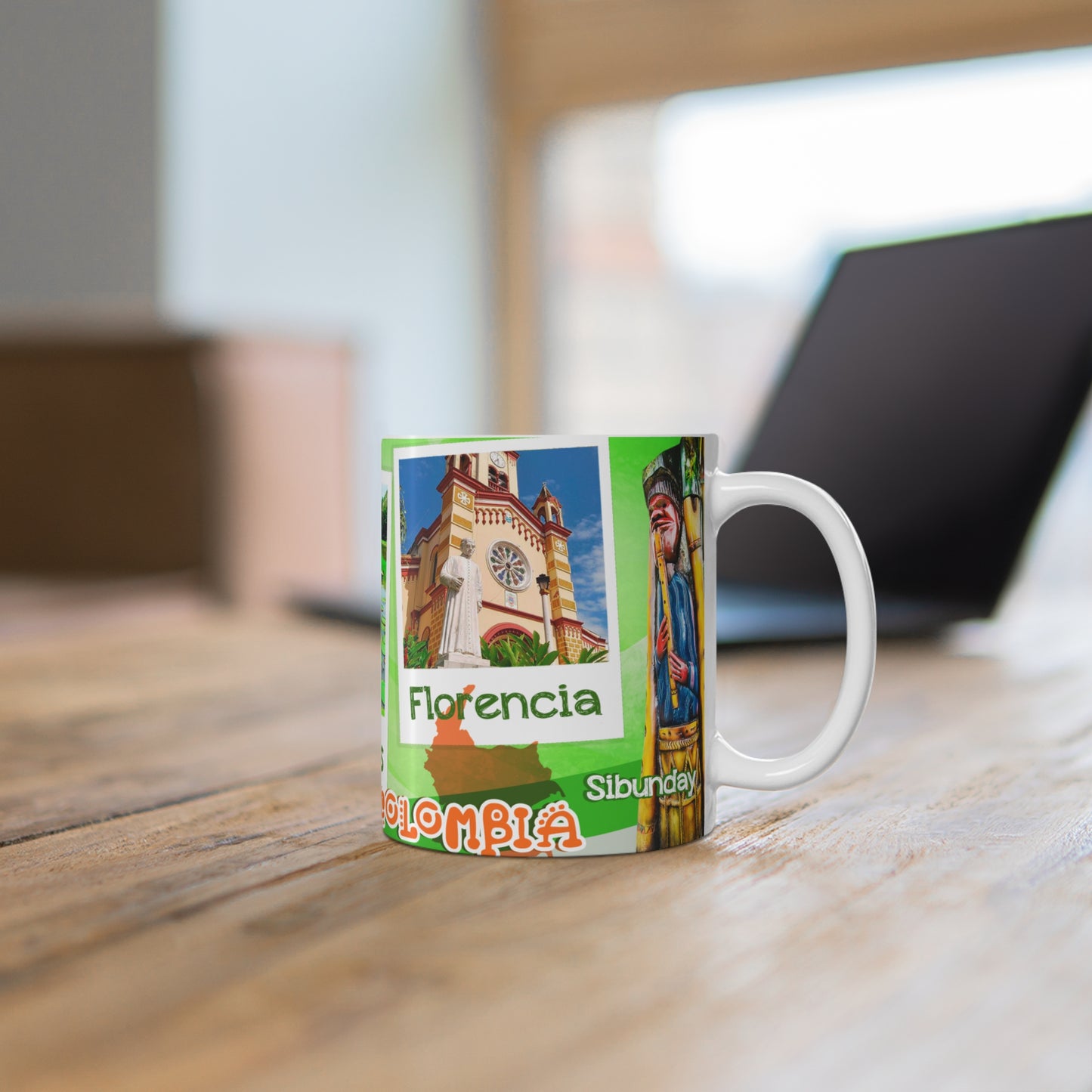 Amazonia Adventure Coffee Mug, Tropical Mug Gift, Nature Lover's Mug, Verde Coffee Cup, Eco-Friendly Drinkware, Colombia Mug