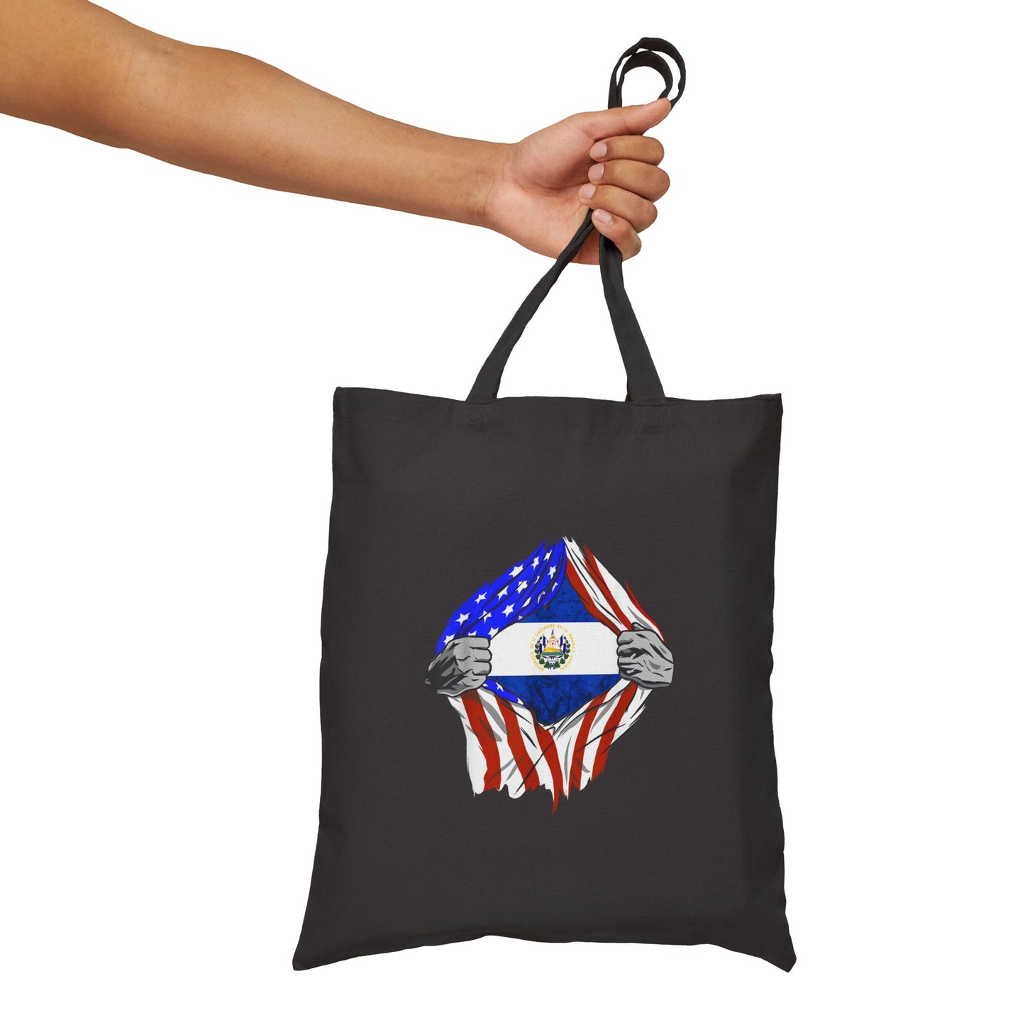 Patriotic Cotton Canvas Tote Bag | Eco-Friendly, Reusable Shopping Bag | Perfect for Independence Day, Gifts, School, Travel, Bolso el Salvador