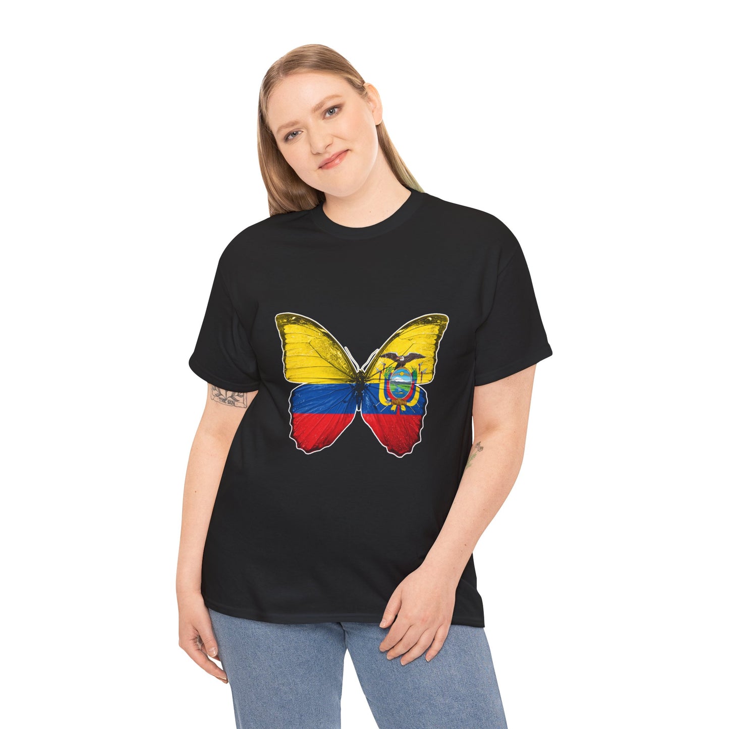 Ecuador Butterfly Tee, Unisex Cotton Shirt, Eco-Friendly Gift, Travel Souvenir, Nature Lover Apparel, Festival Wear, Spring Fashion