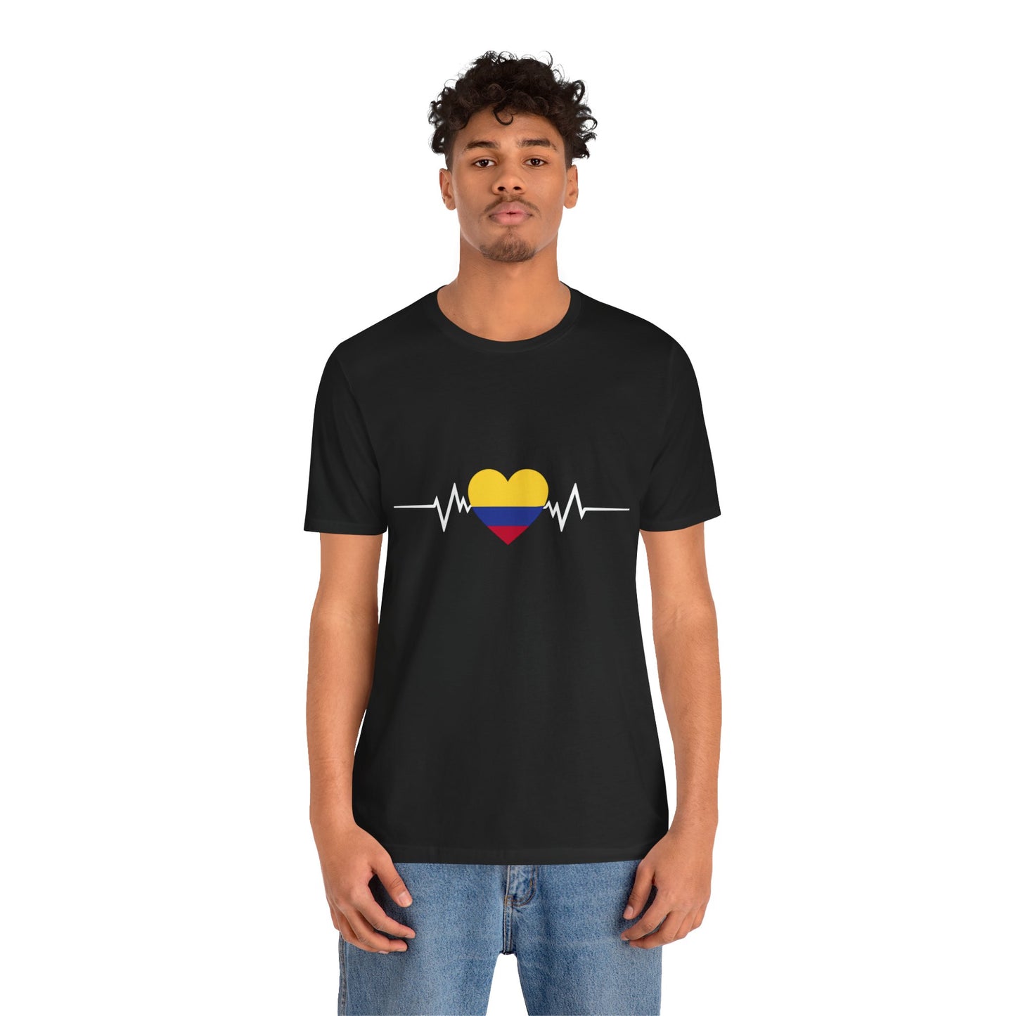 Colombian Heartbeat Tee - Unisex Jersey Short Sleeve T-Shirt, Casual Wear, Gift for Music Lovers, Heartbeat Design, Travel Apparel, [...]