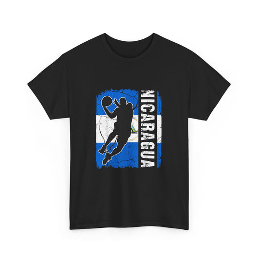 Basketball Lover's Unisex Heavy Cotton Tee, Sports Shirt, Gift for Him/Her, Casual Wear, Comfortable Tee, All Season Apparel, Nicaragua