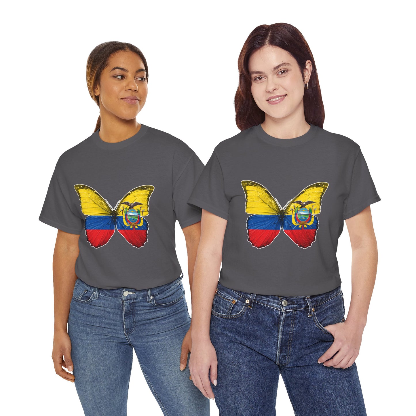 Ecuador Butterfly Tee, Unisex Cotton Shirt, Eco-Friendly Gift, Travel Souvenir, Nature Lover Apparel, Festival Wear, Spring Fashion