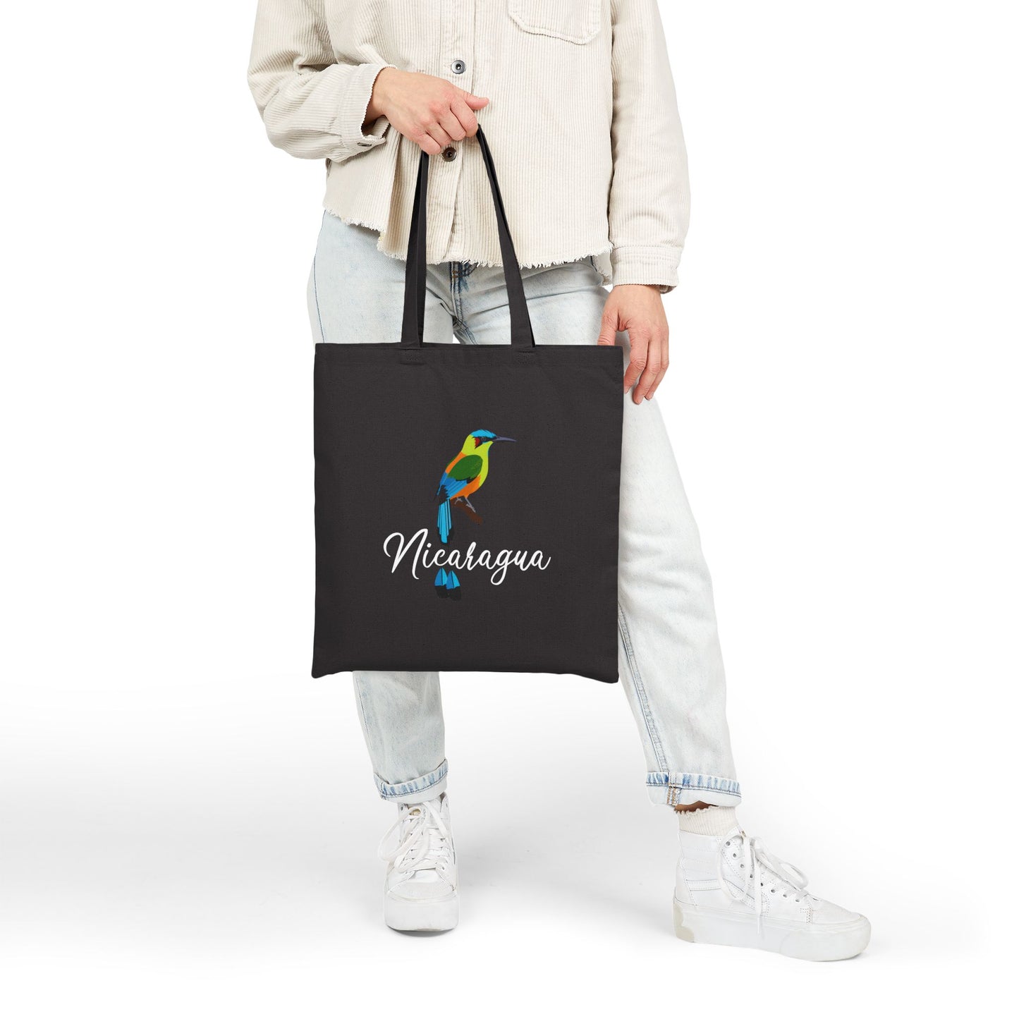 Nicaragua Bird Cotton Canvas Tote Bag, Eco-Friendly Shopping Bag, Reusable Grocery Tote, Beach Bag, Travel Pouch, Bolso Nicaragua
