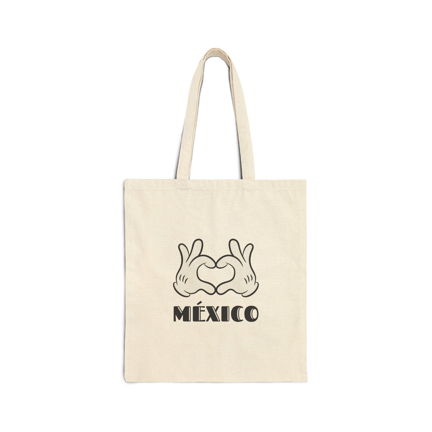 Mexico Hand Gesture Cotton Canvas Tote Bag, Eco-Friendly Shopping Tote, Gift for Travelers, Beach Bag, Everyday Purse