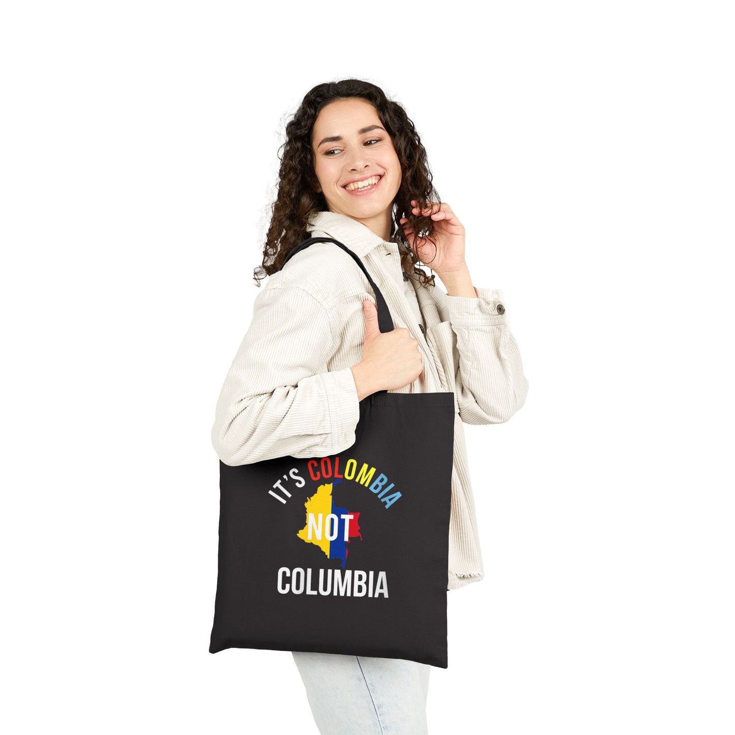Colombia Pride Tote Bag - Eco-Friendly Canvas, Reusable Grocery Bag, Travel Tote, Gift for Colombians, Language Awareness