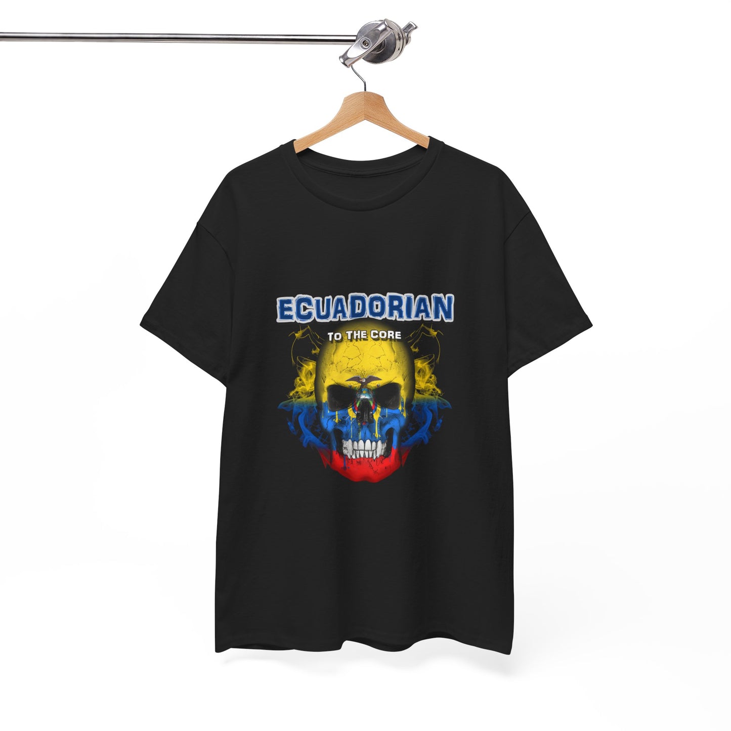 Ecuadorian Skull Tee - Unisex Heavy Cotton T-Shirt, Ecuador Pride Shirt, Skulls Design, Gift for Ecuadorians, Casual Wear, Unique Tee