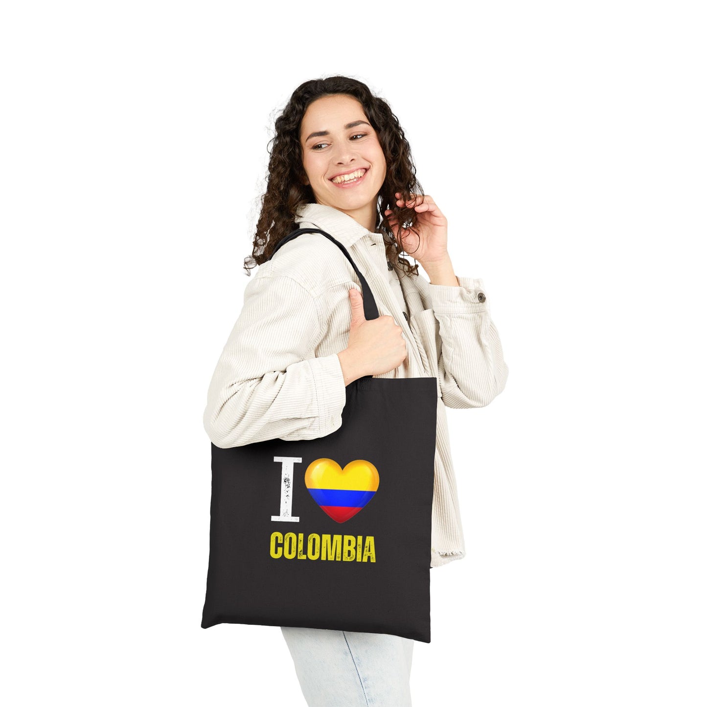 Colombian Love Tote Bag | Eco-Friendly Cotton Canvas, Shopping Bag, Beach Tote, Travel Essential, Gift for Colombians