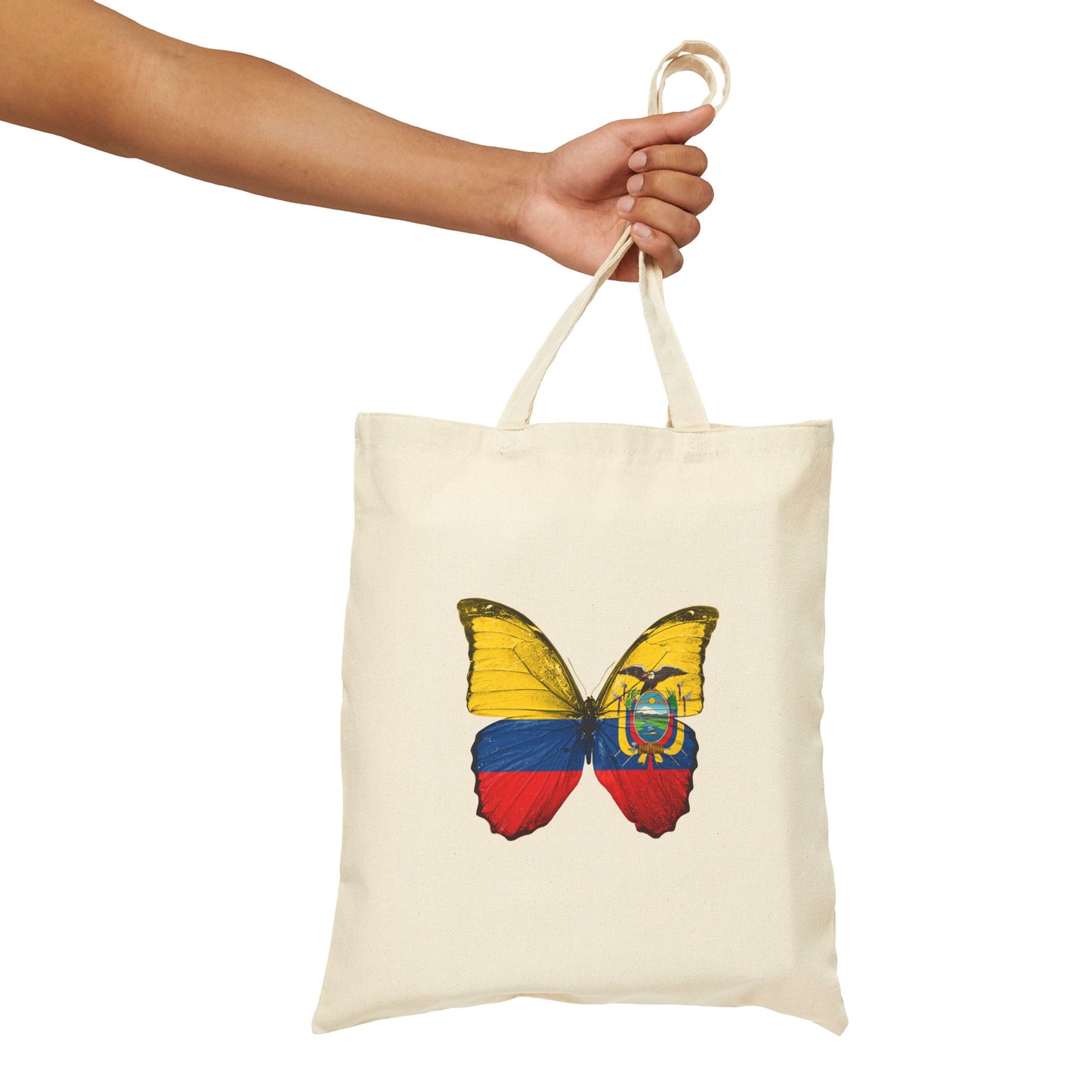 Vibrant Butterfly Tote Bag, Eco-Friendly Bag, Canvas Shopping Bag, Gift for Nature Lovers, Reusable Grocery Tote, Bolso Ecuatoriano
