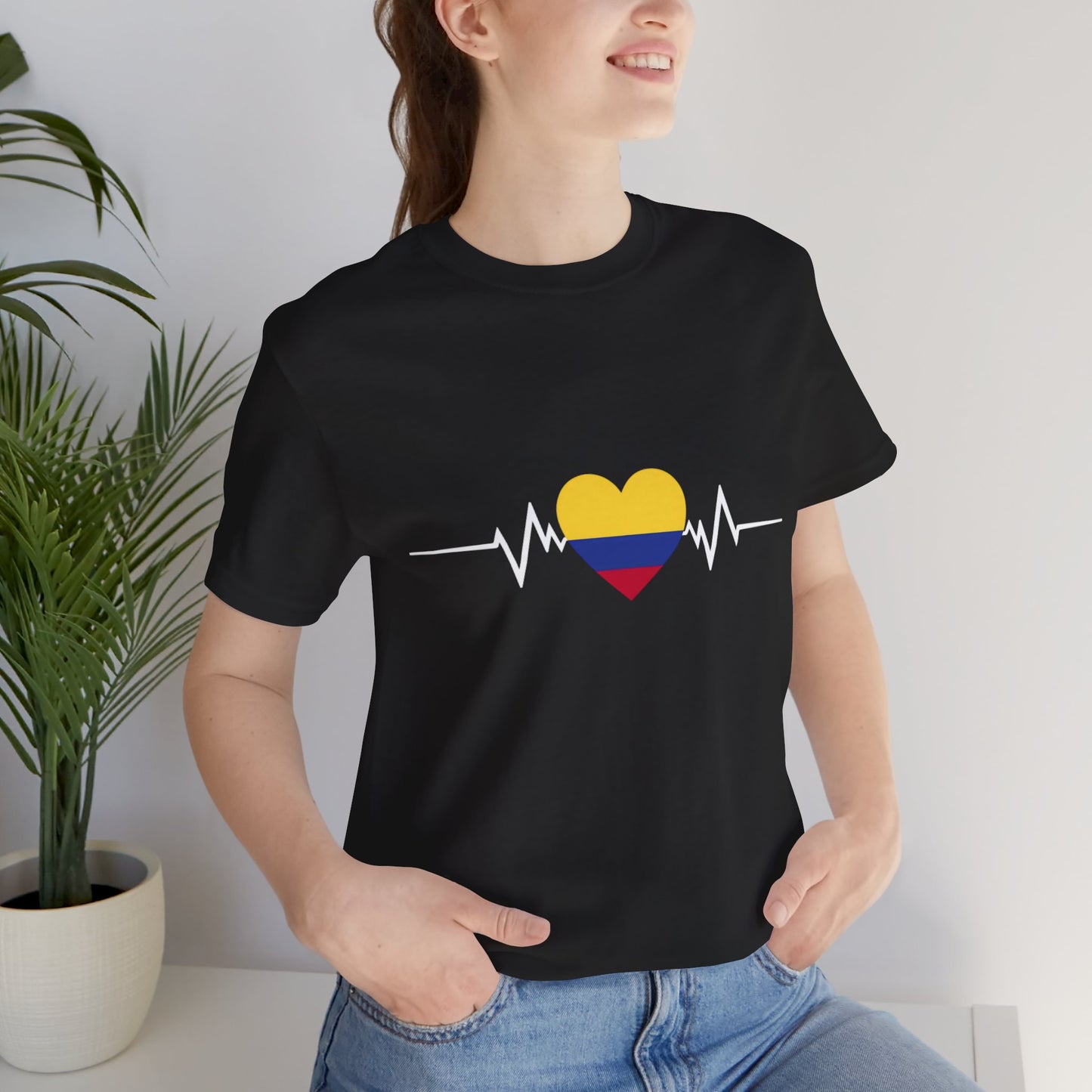 Colombian Heartbeat Tee - Unisex Jersey Short Sleeve T-Shirt, Casual Wear, Gift for Music Lovers, Heartbeat Design, Travel Apparel, [...]
