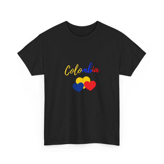 Colombia Love Heart Unisex Tee, Casual Tee, Travel Shirt, Gift for Colombians, Pride Apparel, Summer Fashion