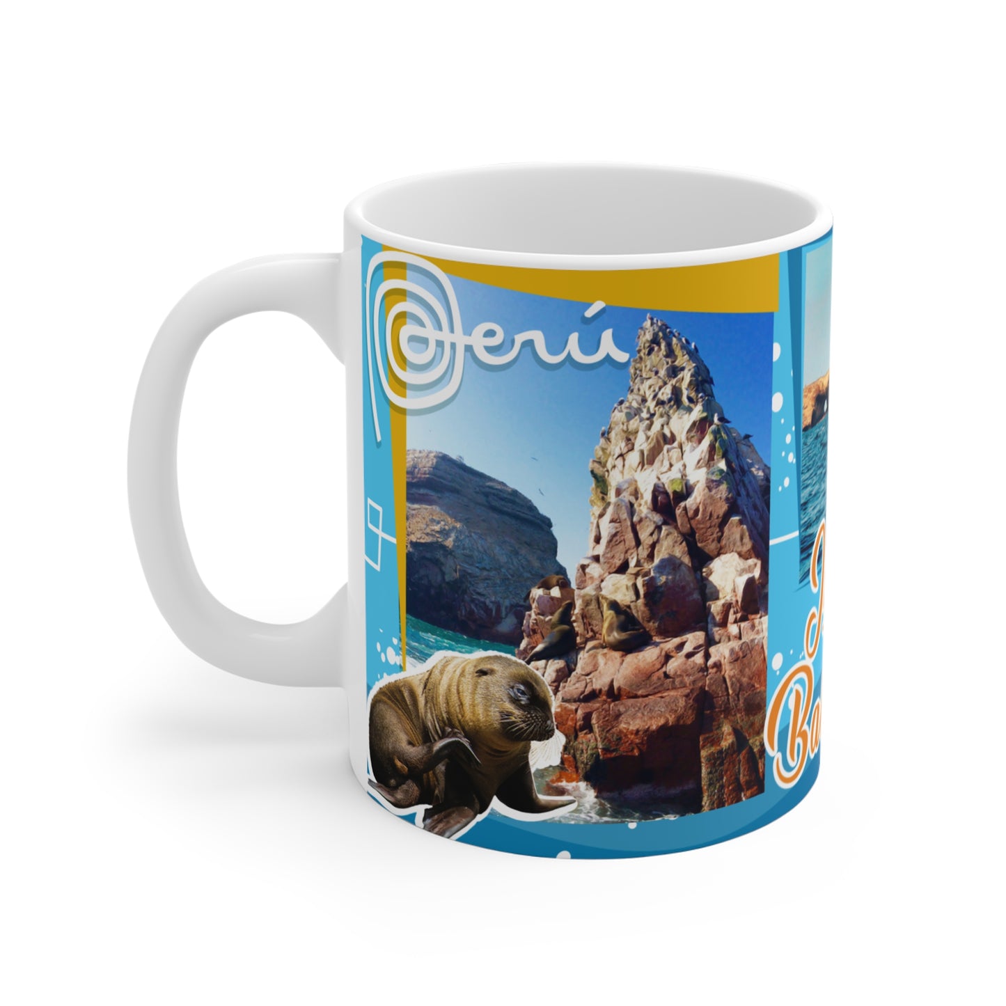 Islas Ballestas Travel Mug, Adventure Coffee Cup, Peru Souvenir Gift, Nature Lover's Drinkware, Beach Vacation Memory, Taza Perú
