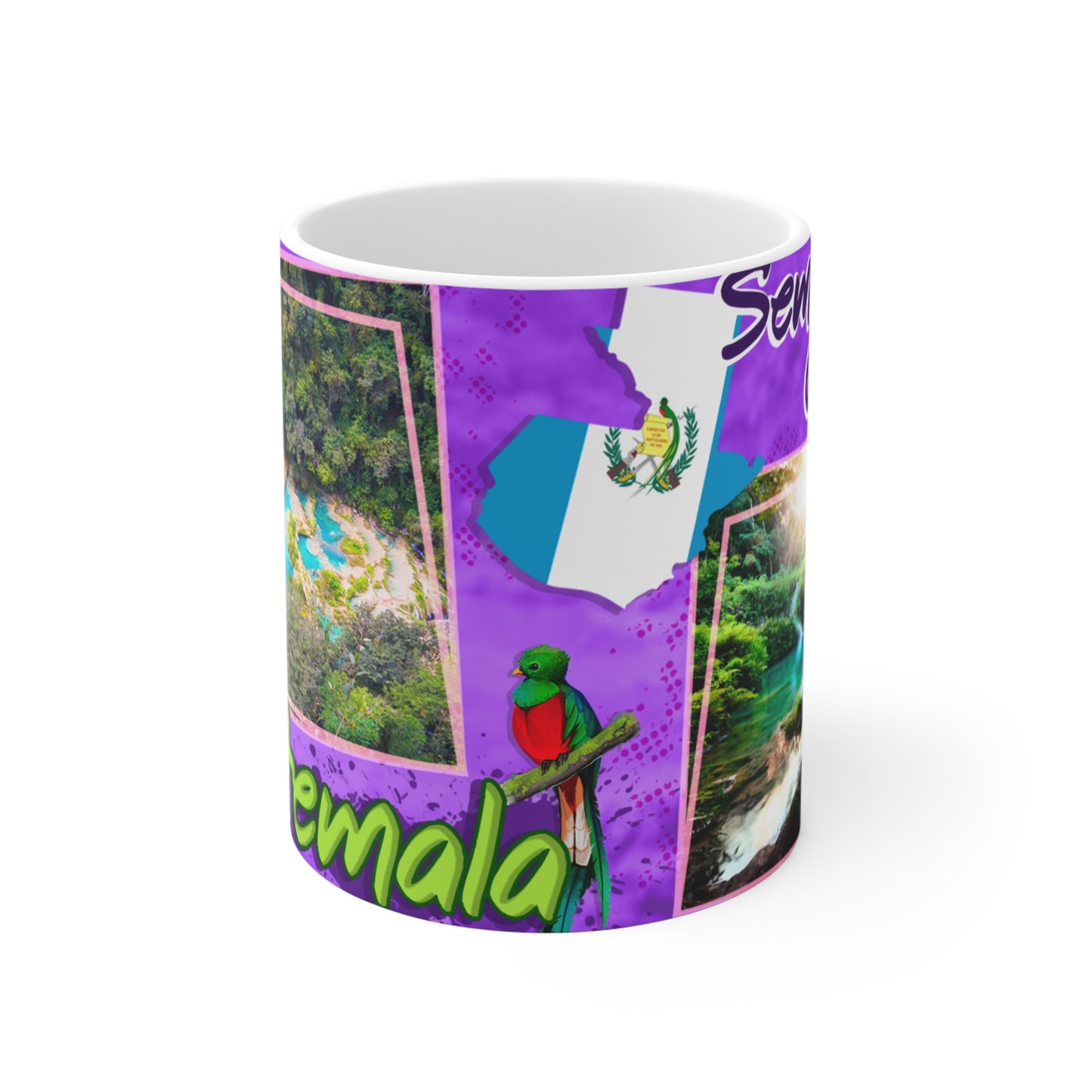 Guatemala Adventure Mug, Travel Mug for Nature Lovers, Souvenir Coffee Cup, Colorful Wildlife Design, Perfect Gift for Travelers, Taza Guatemala