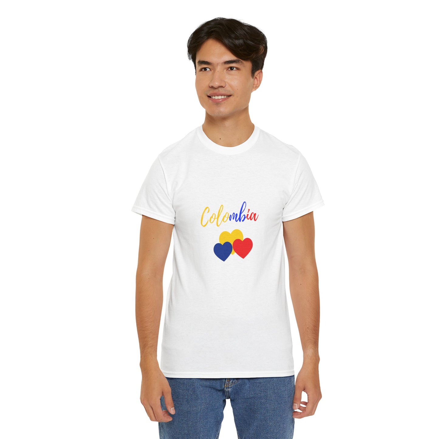 Colombia Love Heart Unisex Tee, Casual Tee, Travel Shirt, Gift for Colombians, Pride Apparel, Summer Fashion