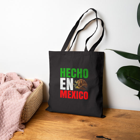 Hecho en Mexico Tote Bag | Cotton Canvas Reusable Grocery Bag, Gift for Mexico Lovers, Eco-Friendly Shopping Bag, Travel Tote, Market Bag