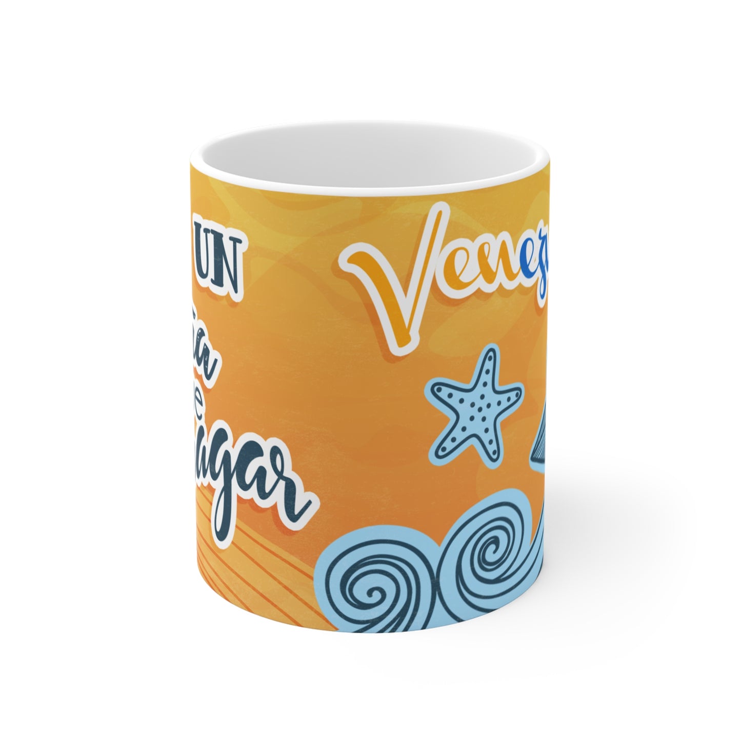 Vibrant Nautical-Themed Mug, Taza Venezuela, Frases Venezolanas