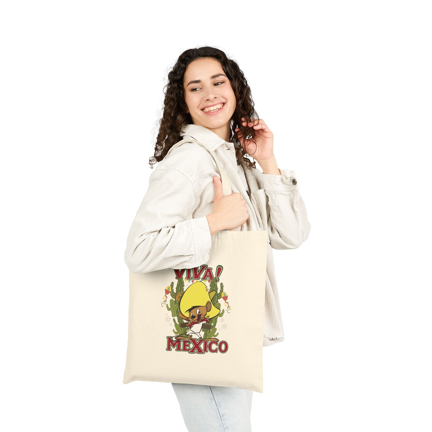 Viva Mexico Cotton Canvas Tote Bag | Eco-Friendly Travel, Shopping, Beach Bag, Gift for Fiesta Lovers