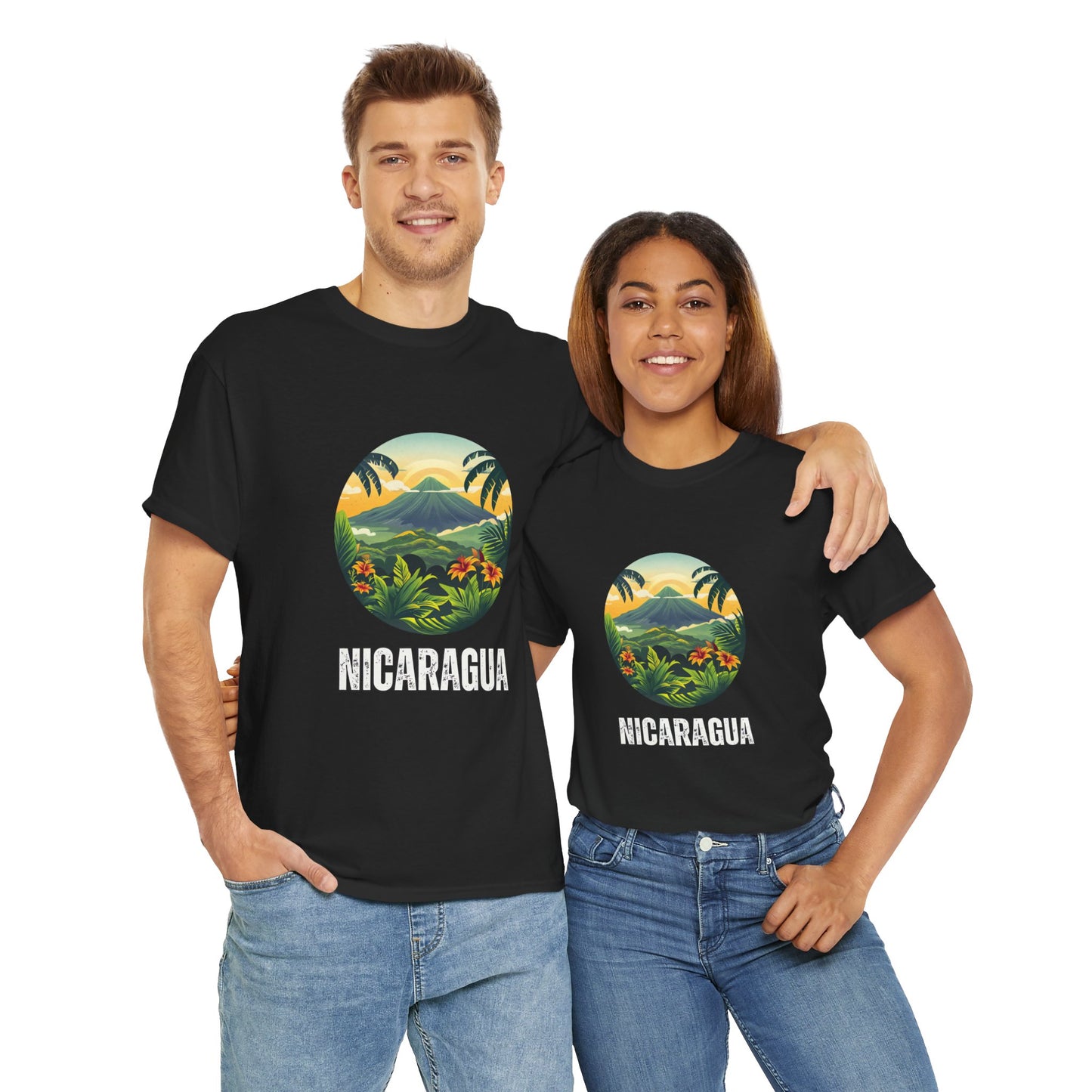 Nicaragua Tropical Landscape Tee, Casual Wear, Travel Souvenir, Nature Lover Gift, Summer Outfit, Graphic T-Shirt