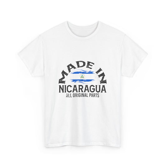 Made in Nicaragua Unisex Heavy Cotton Tee | Vintage Graphic T-Shirt, Travel Souvenir, Casual Wear, Gift for Travelers, Summer Apparel