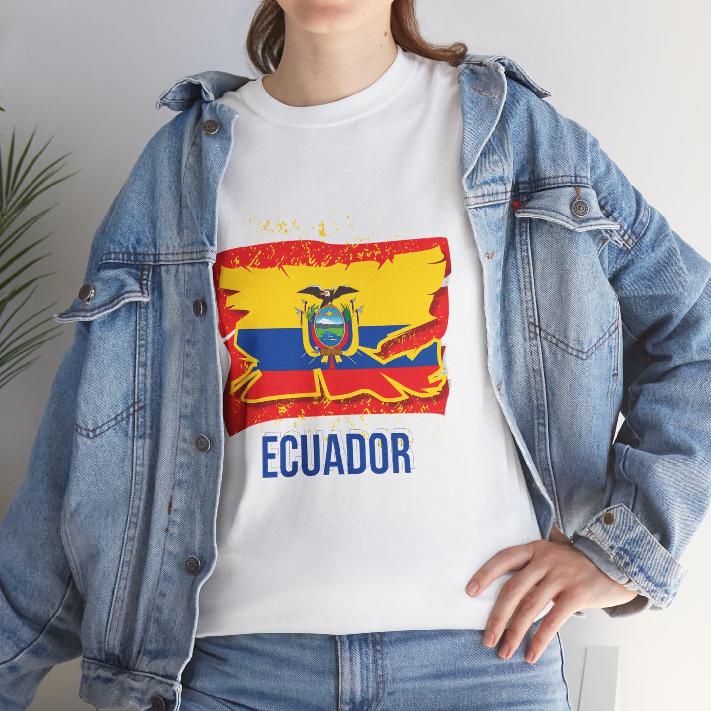 Ecuador Flag Unisex Heavy Cotton Tee, Ecuadorian Pride Shirt, Travel Gift, Casual Wear, Summer T-Shirt, Camiseta Ecuador