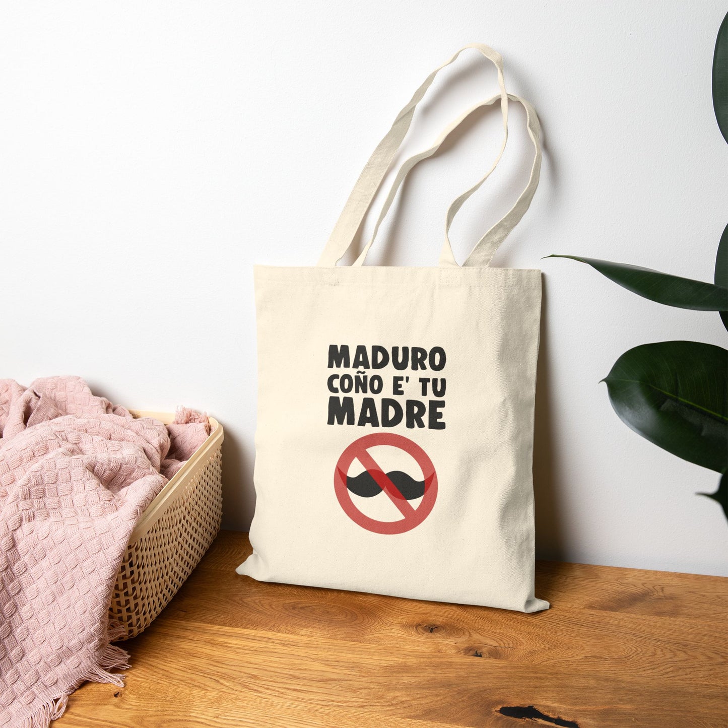 Funny Cotton Canvas Tote Bag - MADURO CONO E' TU MADRE, Eco-Friendly Shopping, Gift for Friends, Beach Bag, Market Tote