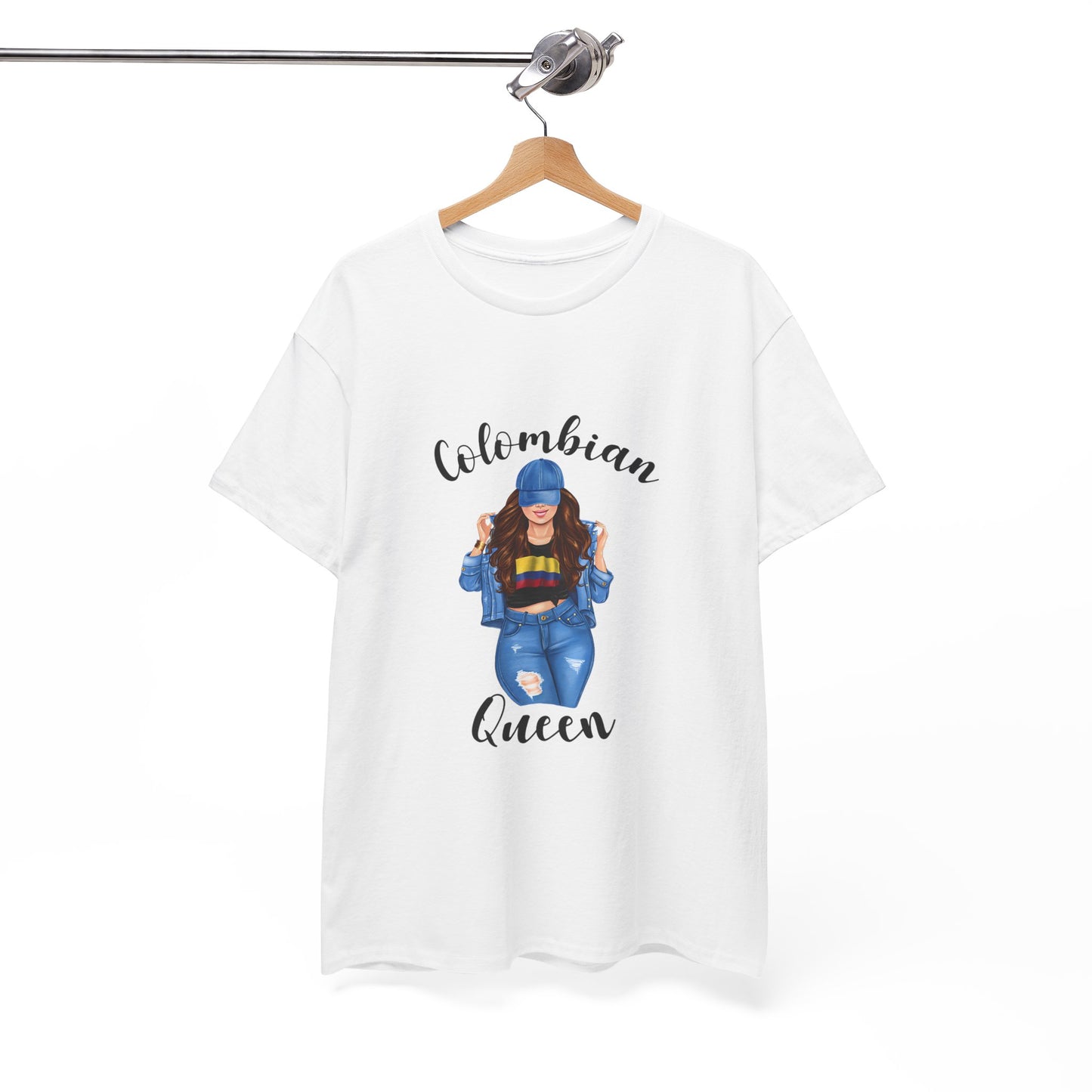 Colombian Girl Design Tee, Camiseta Colombian Girl, T-shirt Colombian, Moda Colombiana