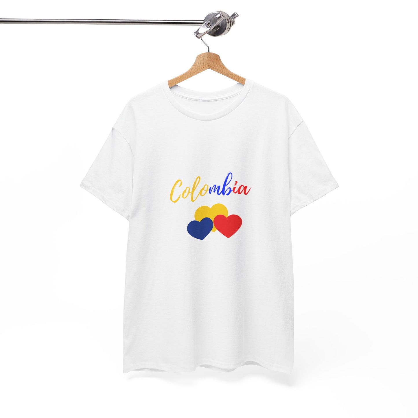 Colombia Love Heart Unisex Tee, Casual Tee, Travel Shirt, Gift for Colombians, Pride Apparel, Summer Fashion