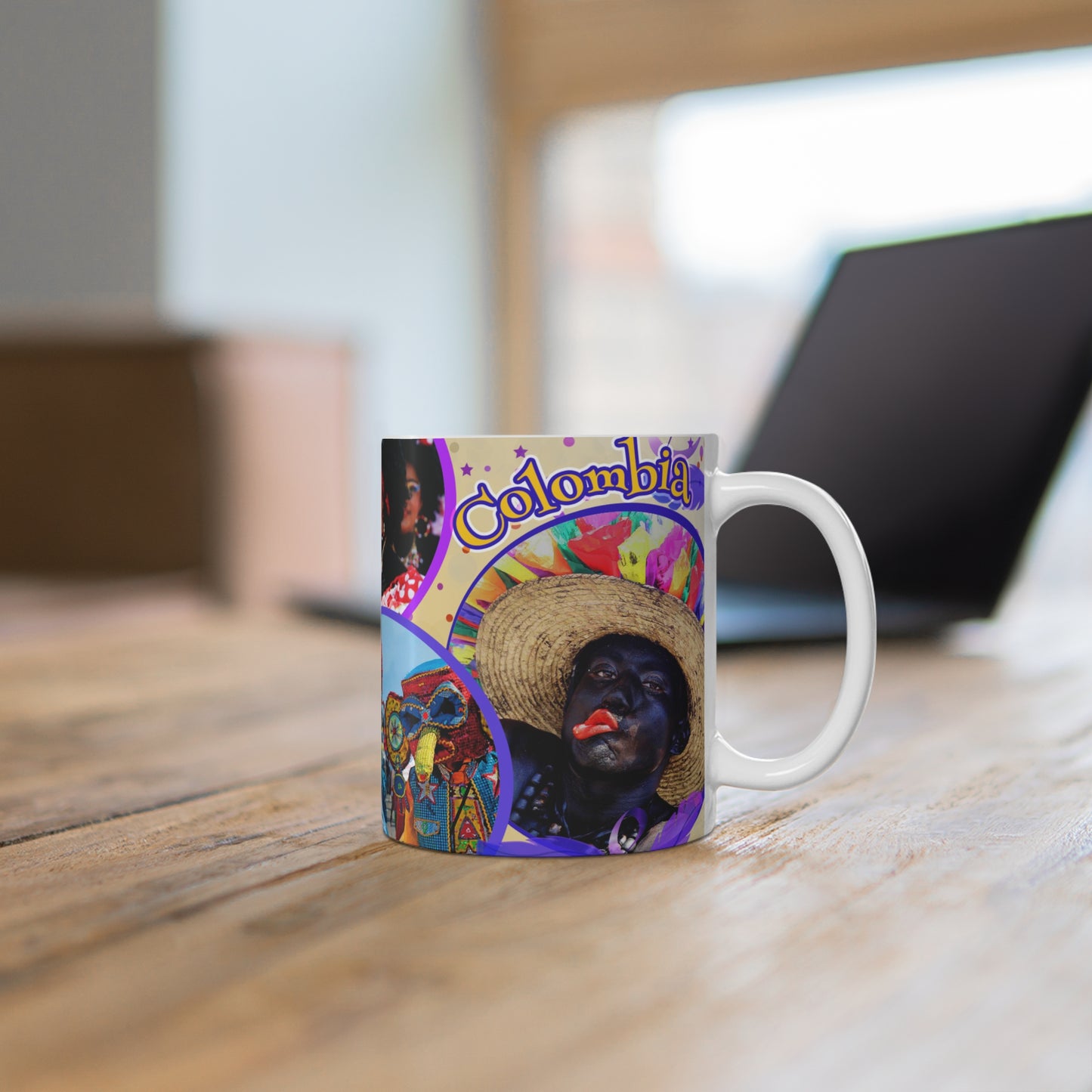 Vibrant Barranquilla Carnival Mug, Colorful Celebration Coffee Cup, Festival Gift, Unique Souvenir, Colombian Coffee