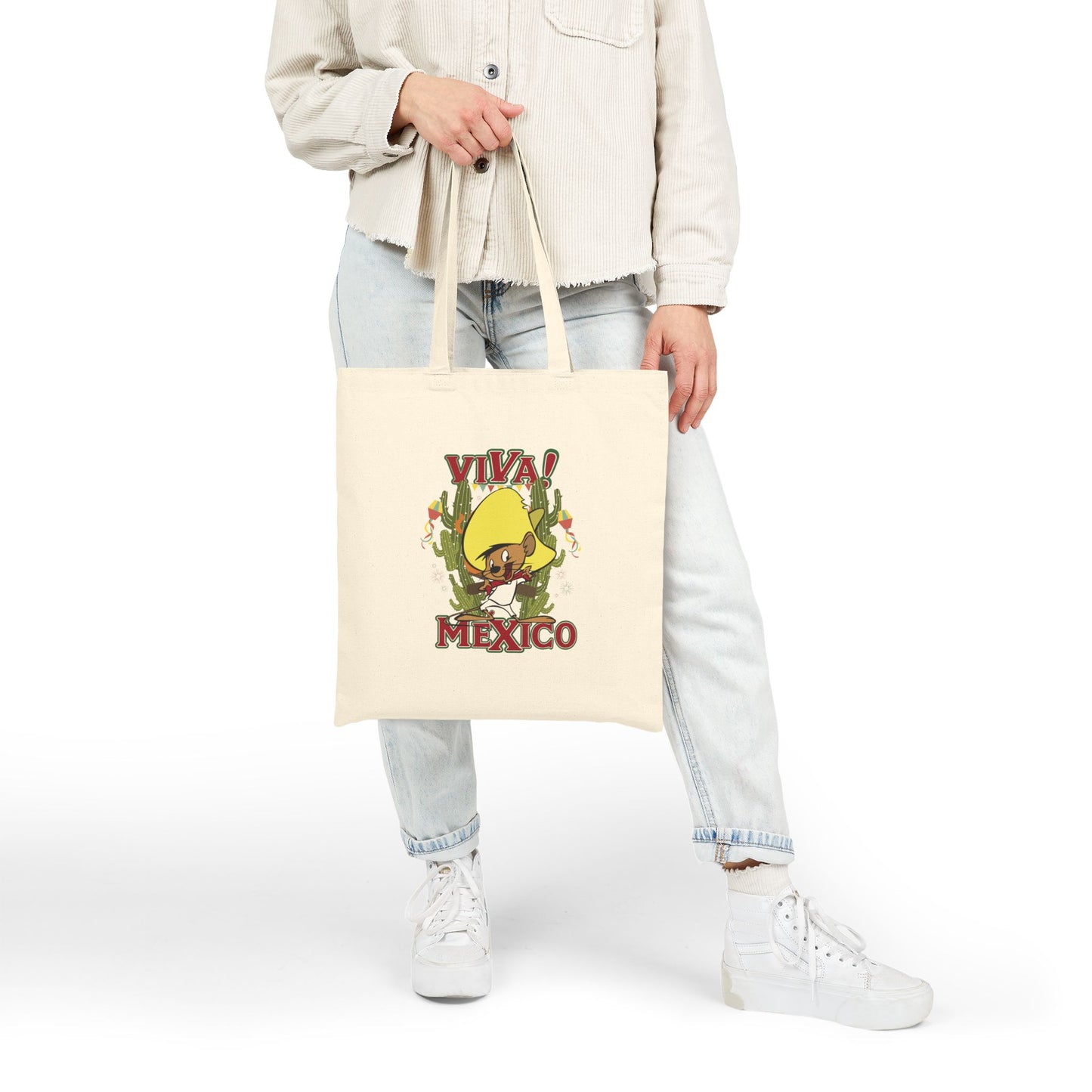 Viva Mexico Cotton Canvas Tote Bag | Eco-Friendly Travel, Shopping, Beach Bag, Gift for Fiesta Lovers