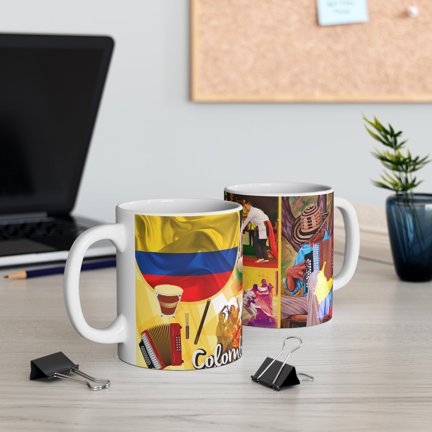 Colombian Culture Mug - 11oz Coffee Cup, Colorful Artwork, Perfect for Gift, Fiesta, Travel Souvenir, Colombia Lover