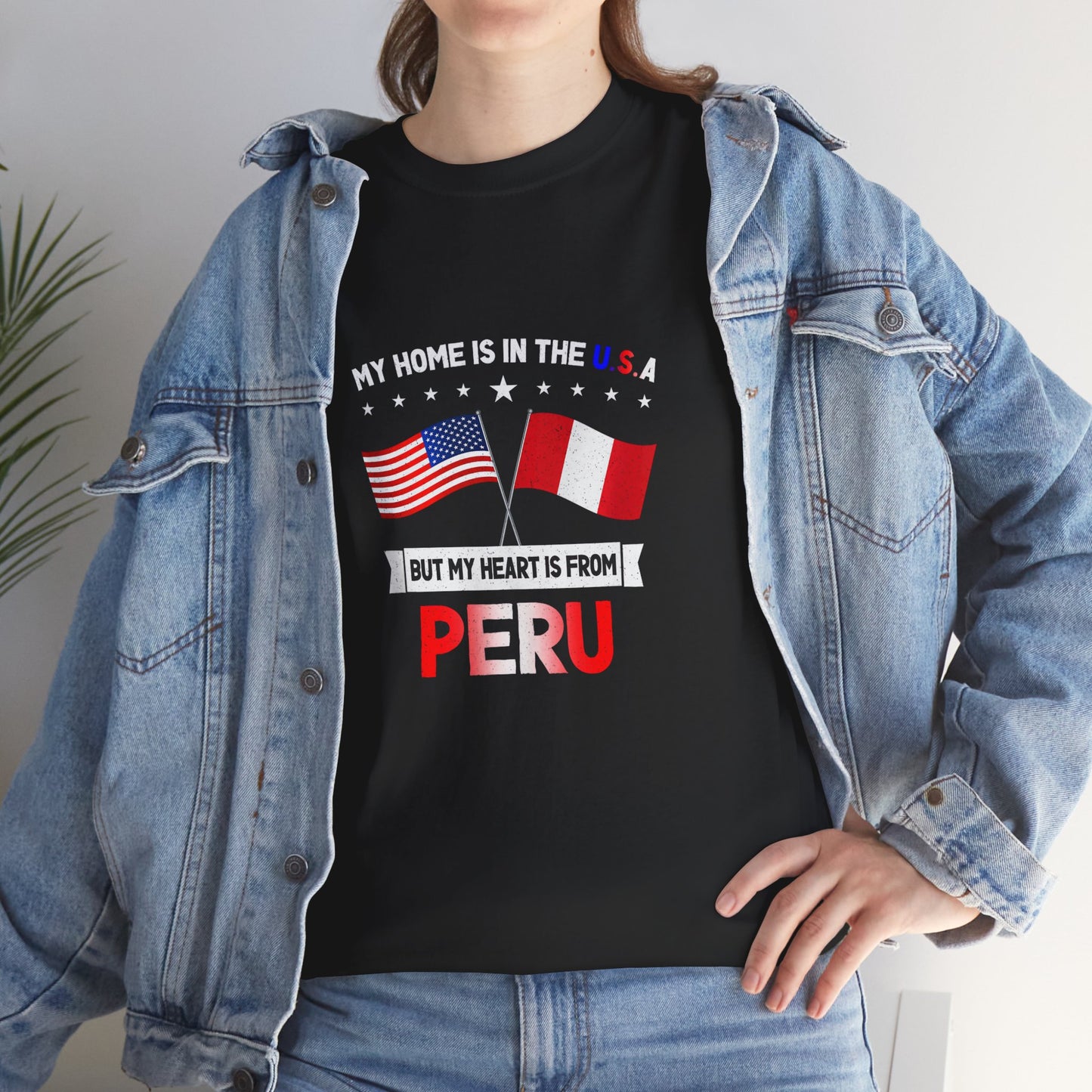 My Heart is from Peru Tee | Unisex Heavy Cotton Tee, Casual Wear, Gift for Travelers, International Pride Shirt, Unique Souvenir