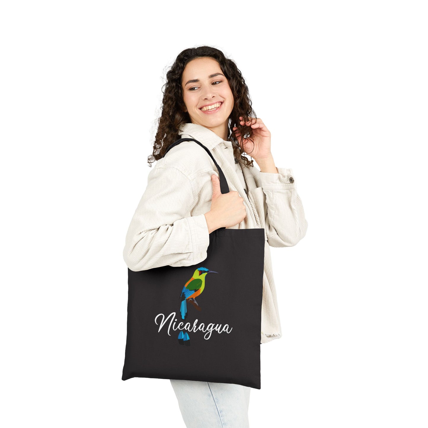 Nicaragua Bird Cotton Canvas Tote Bag, Eco-Friendly Shopping Bag, Reusable Grocery Tote, Beach Bag, Travel Pouch, Bolso Nicaragua