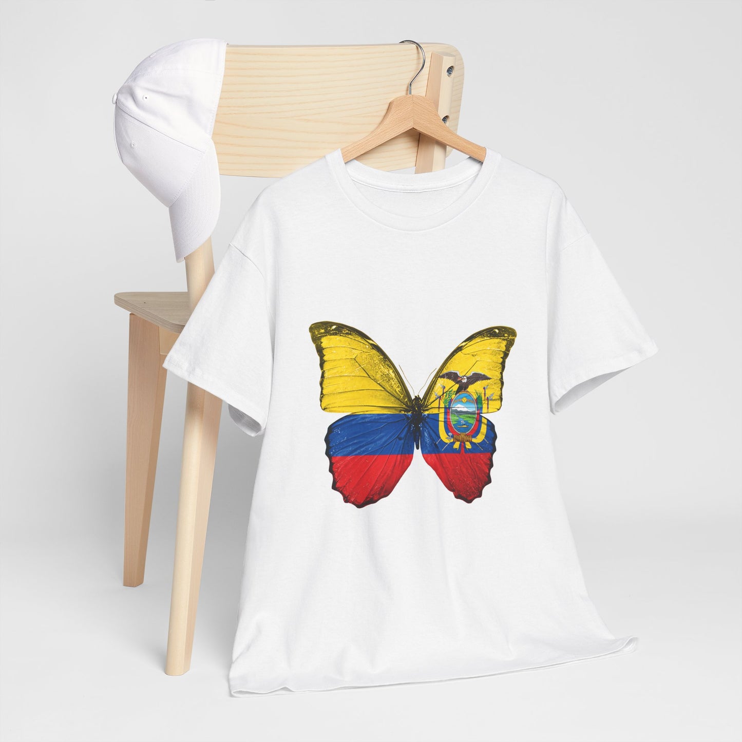 Ecuador Butterfly Tee, Unisex Cotton Shirt, Eco-Friendly Gift, Travel Souvenir, Nature Lover Apparel, Festival Wear, Spring Fashion