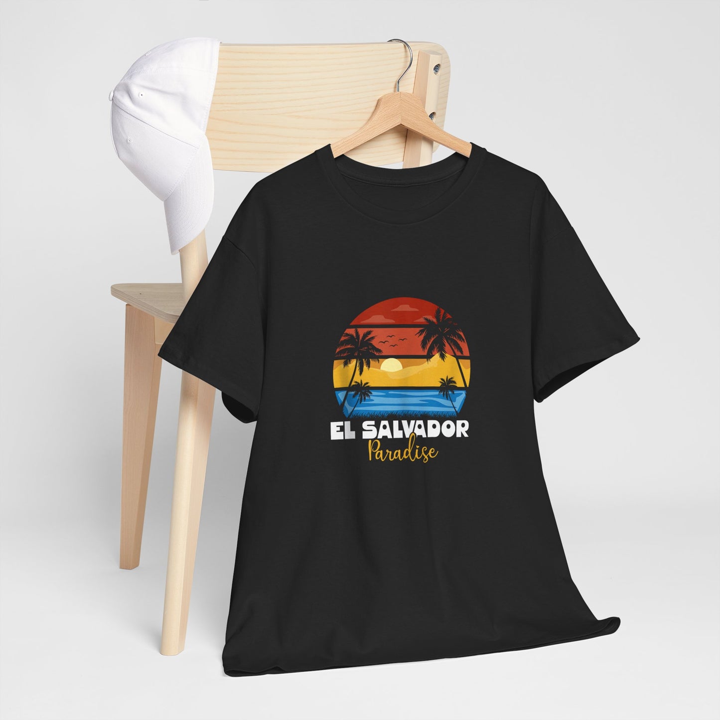 El Salvador Paradise Unisex Heavy Cotton Tee, Vacation Shirt, Beachwear, Gift for Travelers, Summer Apparel, Tropical Vibe