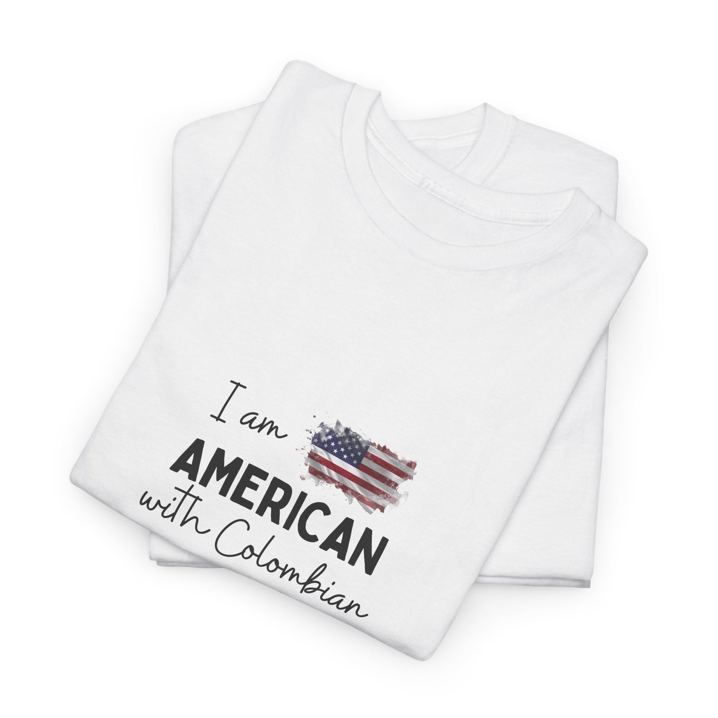 Patriotic Heritage Tee, Cultural Identity Shirt, American Colombian Pride T-Shirt, Unique Gift for Holidays, Everyday Wear