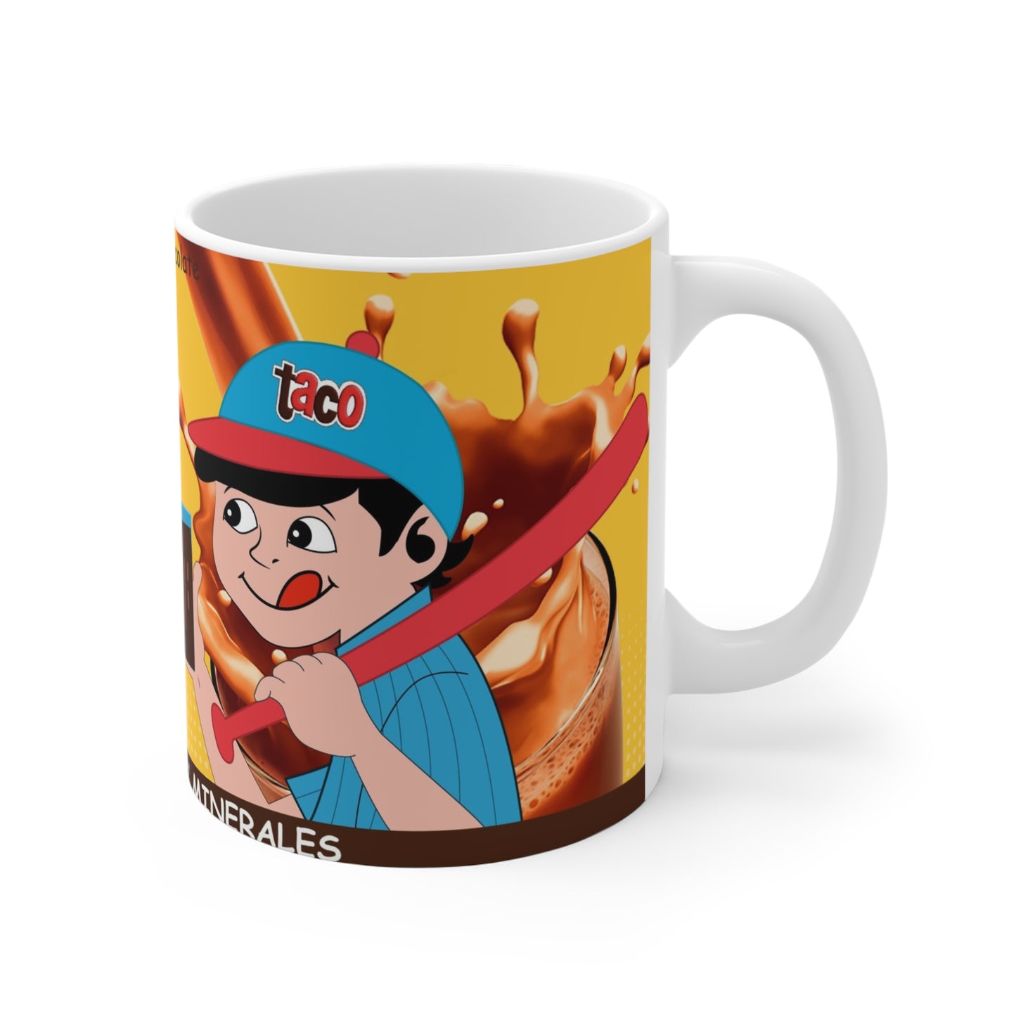 Chocolate Taco Instant Mug with Whimsical Design, Fun Gift for Kids, Hot Cocoa Lover Mug, Unique Retro Kitchen Decor, Collectible Coffee Cup