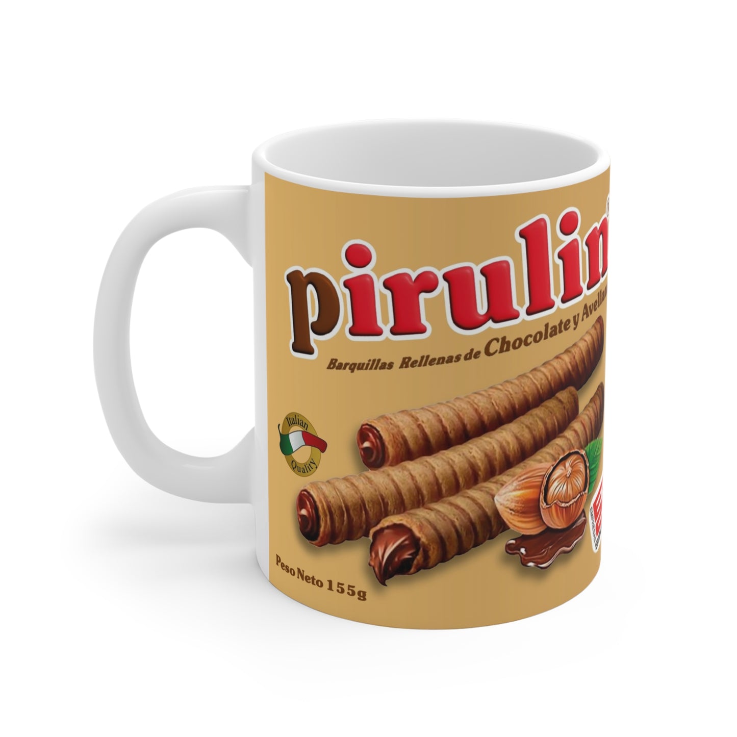 Delightful Pirulin Mug | Chocolate Hazelnut Cup, Gifts for Foodies, Coffee Lovers, Snack Enthusiasts, Cute Kitchen Decor, Taza Venezuela