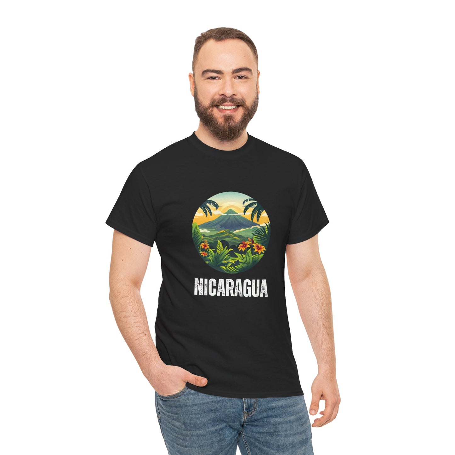 Nicaragua Tropical Landscape Tee, Casual Wear, Travel Souvenir, Nature Lover Gift, Summer Outfit, Graphic T-Shirt