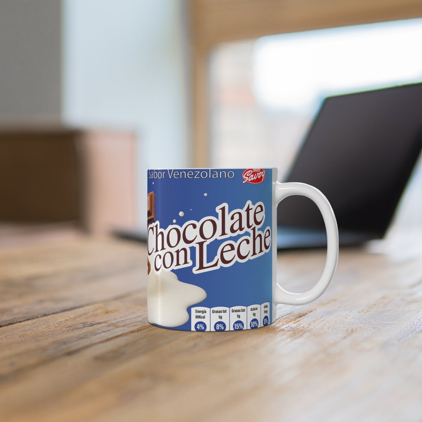 Colorful Chocolate Mug, Fun Gift Mug, Cozy Coffee Mug, Retro Design Mug, Nestlé Inspired Mug, Taza Venezolana