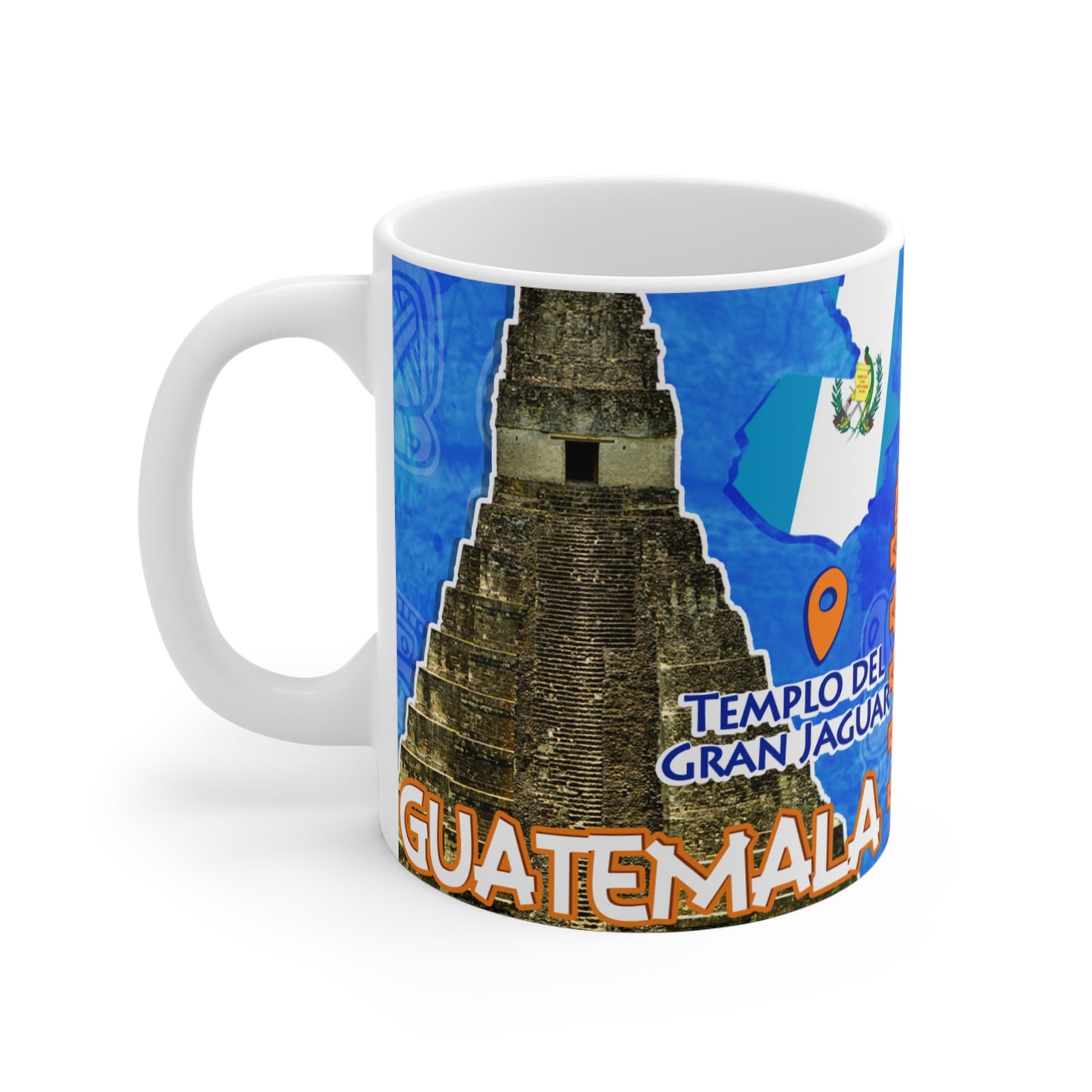 Guatemala Travel Mug, Perfect for Coffee Lovers, Souvenir Gift for Travelers, Explore Ancient Wonders, Unique Printed Ceramic Mug, Taza Guatemala