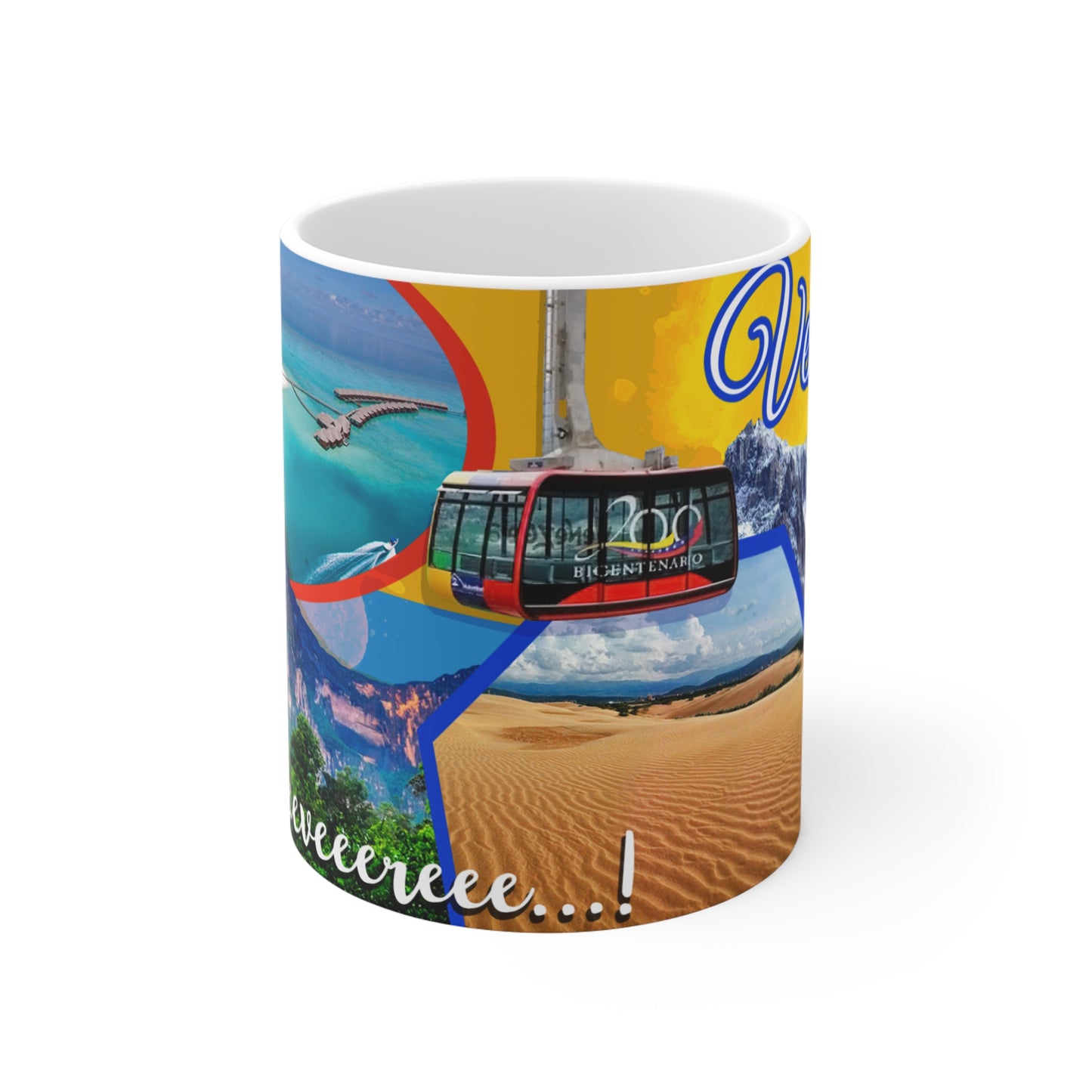 Vibrant Travel Mug, Souvenir Coffee Cup, Scenic Gift for Explorers, Unique Vacation Keepsake, Fun Memory Mug, Taza Venezuela, Que Chevere