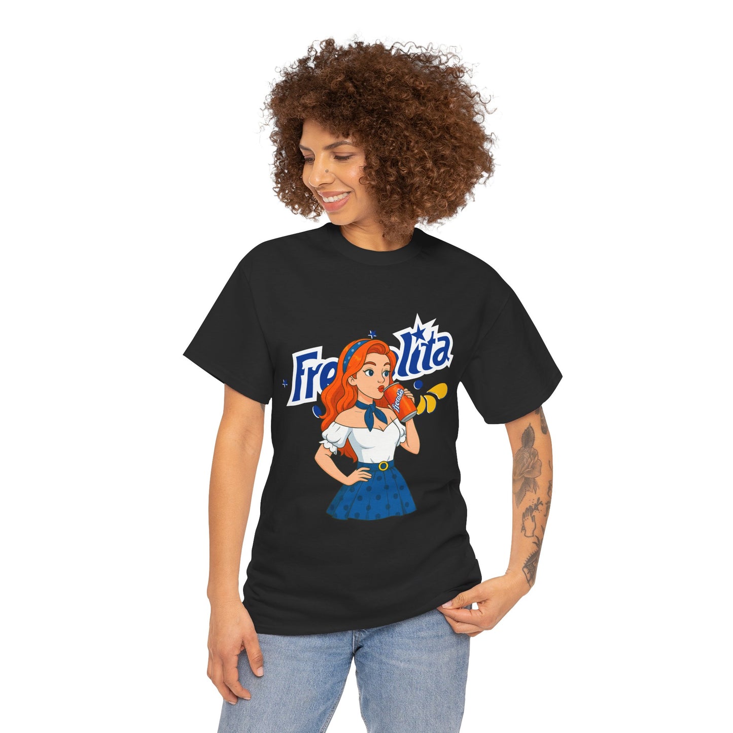 Retro Cartoon Graphic Tee, Fun Weekend Wear, Gift for Her, Nostalgic Style, Perfect for Birthdays, Casual Outfits, Summer Days, Camiseta Venezuela