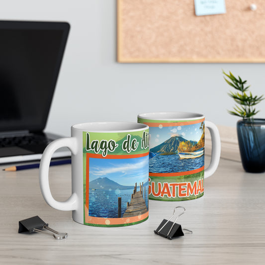 Atitlán Lake Mug, Guatemalan Coffee Cup, Travel Souvenir, Nature Lover Gift, Lake Atitlán Decor, Scenic Drinkware, Taza Guatemala