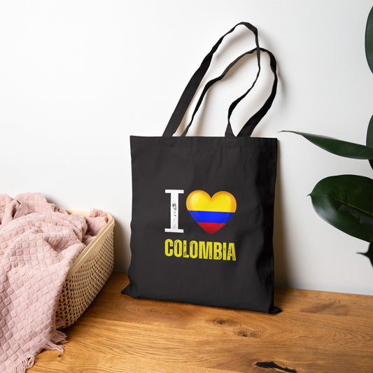 Colombian Love Tote Bag | Eco-Friendly Cotton Canvas, Shopping Bag, Beach Tote, Travel Essential, Gift for Colombians