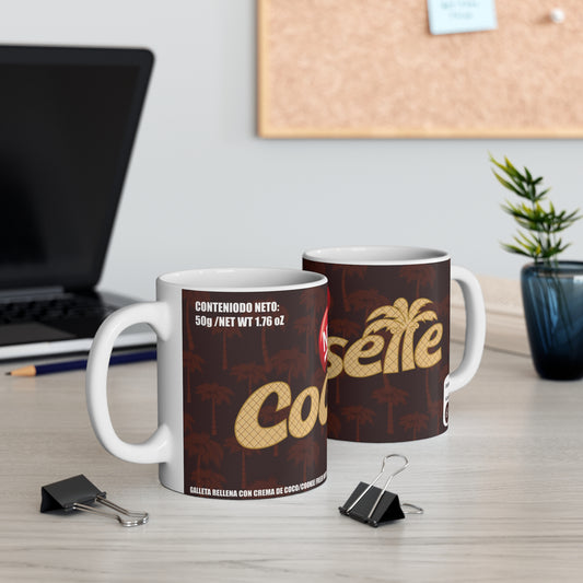Chocolate Coconut Mug, Coffee Cup, Gift for Coffee Lovers, Nestlé Themed Mug, Tropical Vibes Mug, Cute Kitchen Decor, Cocosette