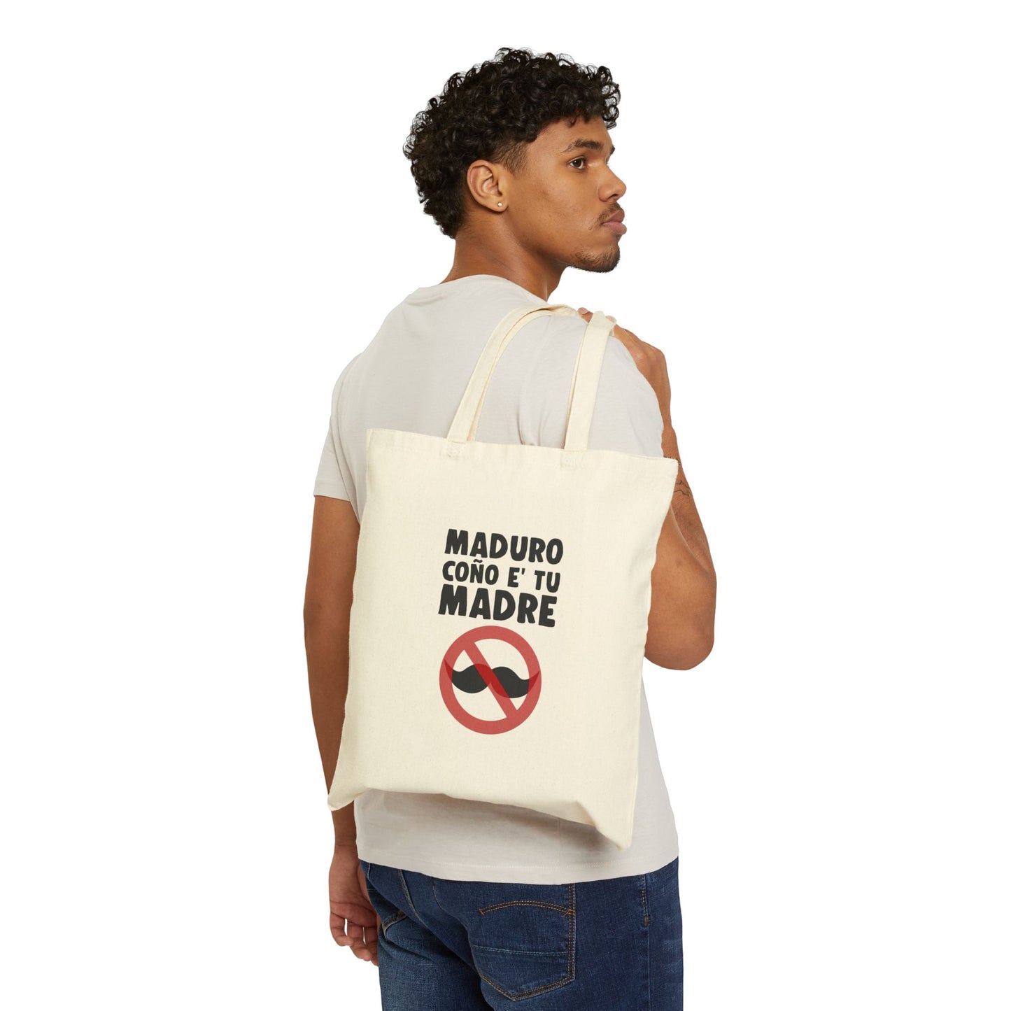 Funny Cotton Canvas Tote Bag - MADURO CONO E' TU MADRE, Eco-Friendly Shopping, Gift for Friends, Beach Bag, Market Tote