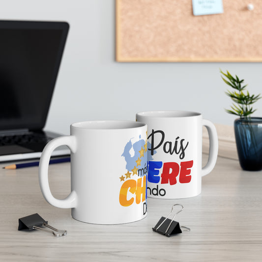 Colorful Celebration Mug - "El País más CHÉVERE Del Mundo" - Fun Gift for Coffee Lovers, Birthday, Travel Souvenir, Home Decor, Taza Venezuela