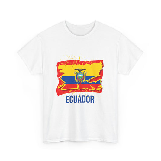 Ecuador Flag Unisex Heavy Cotton Tee, Ecuadorian Pride Shirt, Travel Gift, Casual Wear, Summer T-Shirt, Camiseta Ecuador